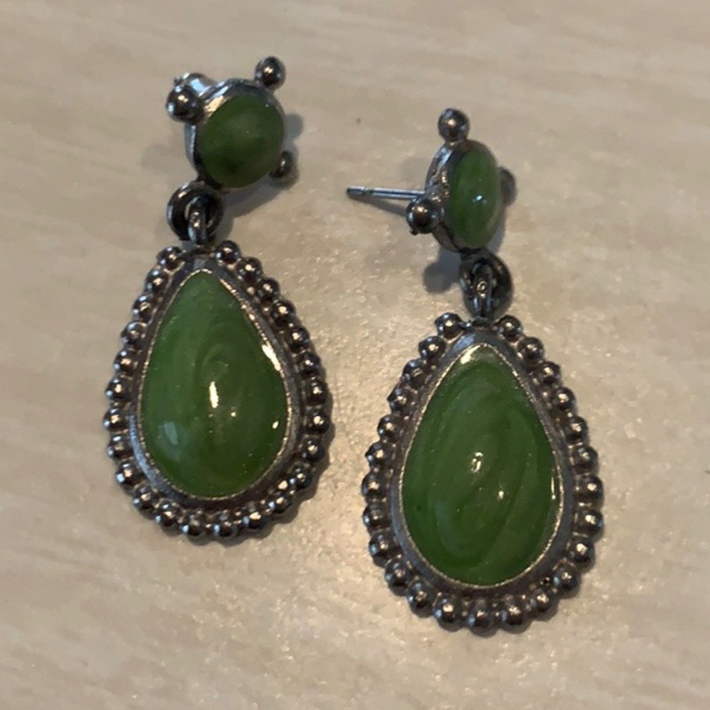 Jade drop earrings